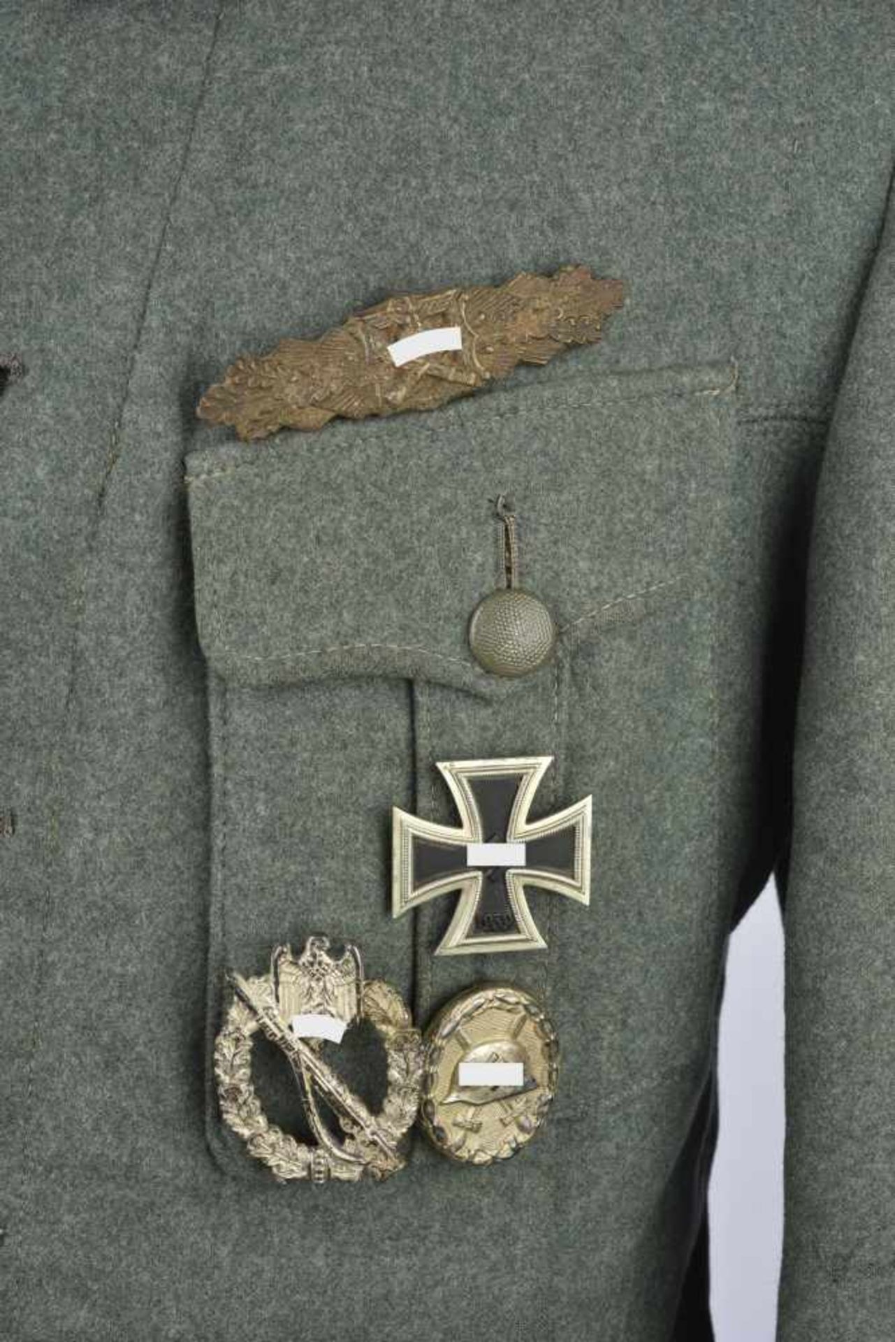 Vareuse d'officier d'infanterie de la HeerEn drap Feldgrau, tous les boutons sont présents, - Bild 3 aus 4