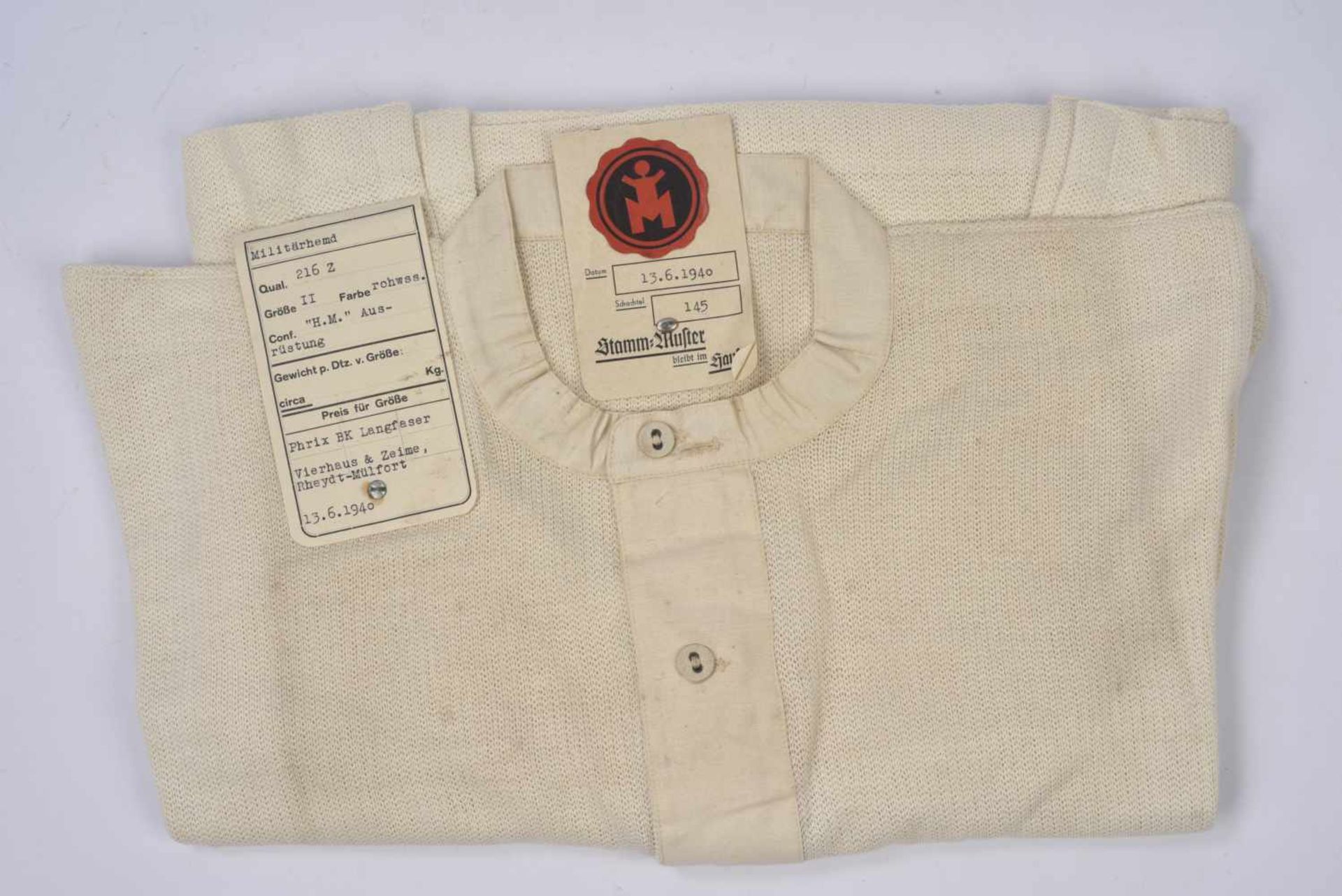 Chemise française reconditionnée pour les troupes allemandes En tissu coton nid dabeille blanc,