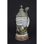 Chope de réserviste d'infanterie saxonneChope de porcelaine d'un demi litre de la 6ème compagnie