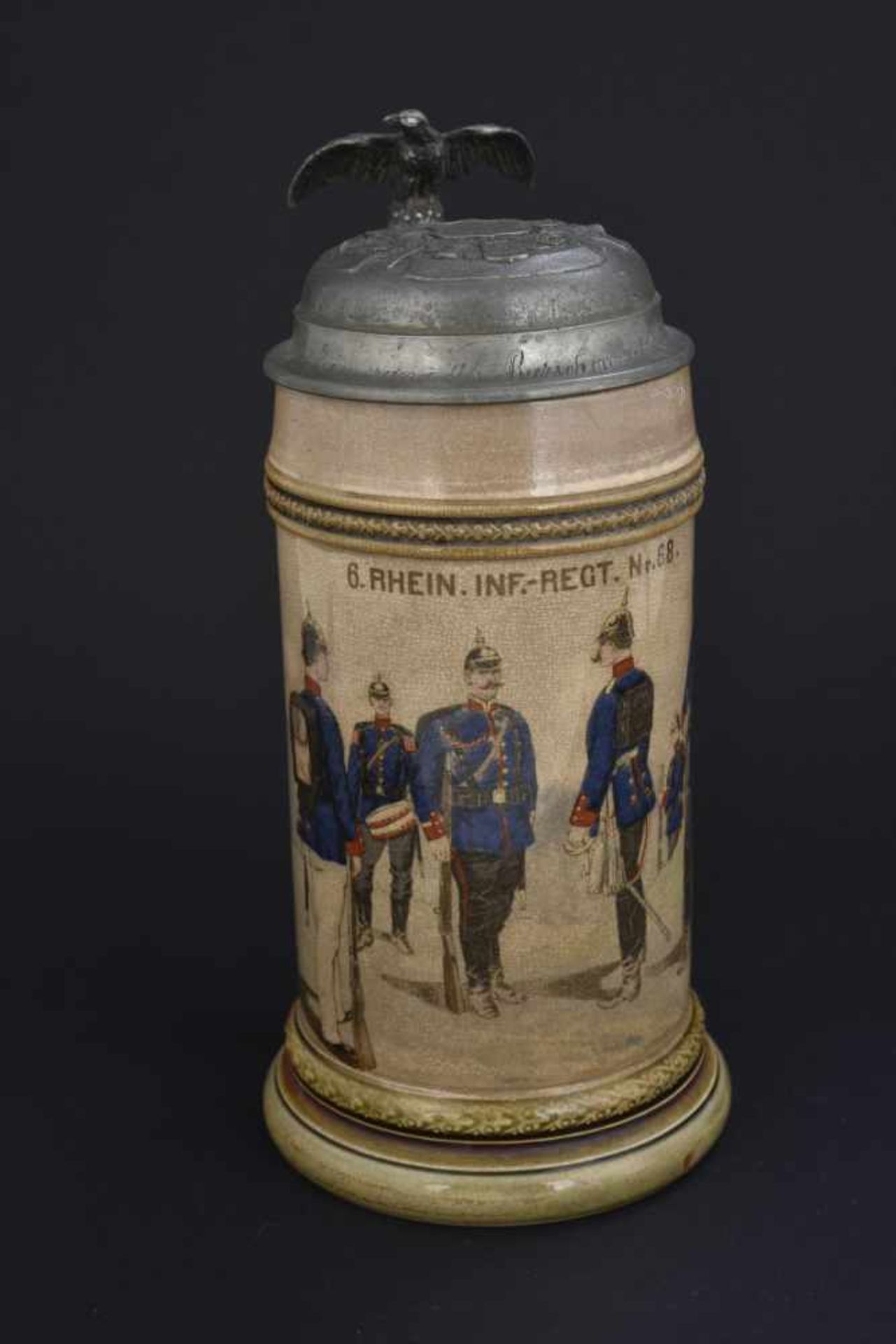 Chope de réserviste d'infanterie du RhinChope de gré d'un demi litre de la 6ème compagnie du 68ème