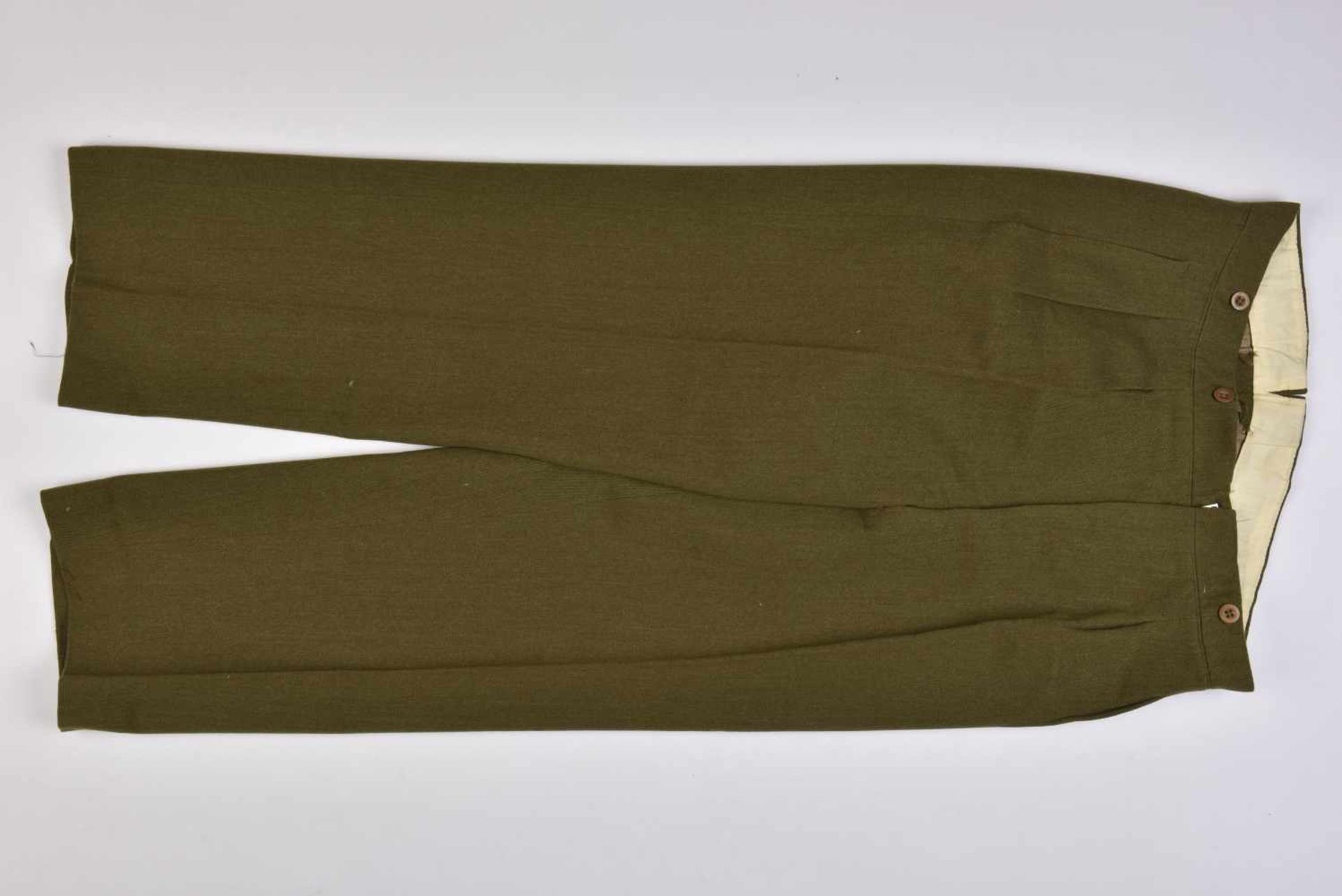 Pantalon d'officier britannique En gabardine kaki, tous les boutons sont présents, intérieur