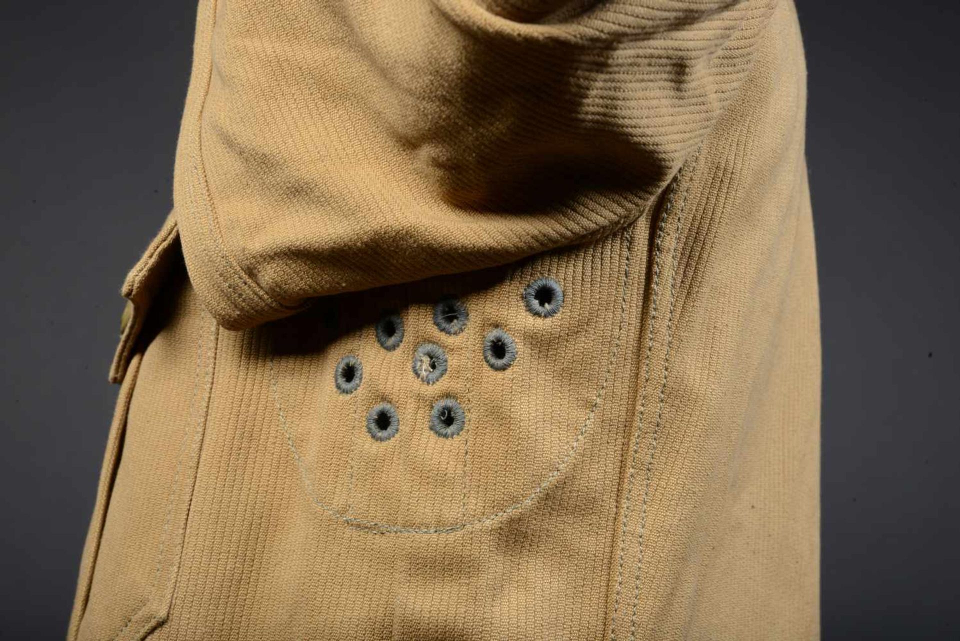 Vareuse tropicale troupe de la Kriegsmarine En tissu côtelé beige, tous les boutons et insignes sont - Bild 19 aus 56