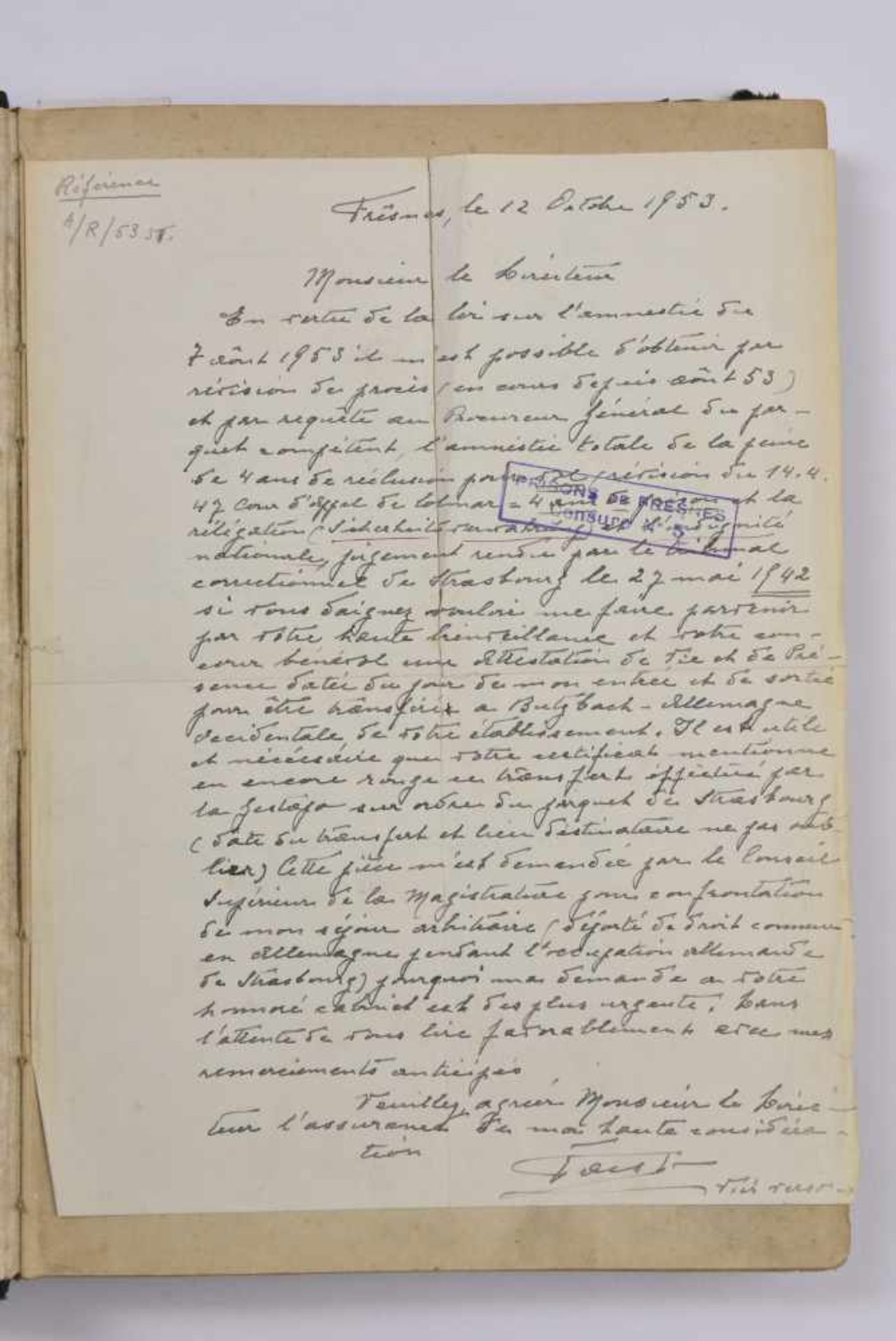 Registre d'incarcération de la prison de Strasbourg. Gefangenenbuch en langue allemande pour l'année - Image 9 of 9