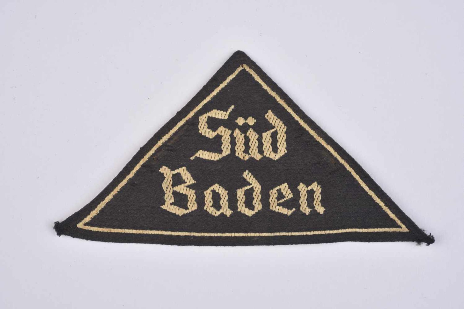 Triangle de bras BDM Süd Baden Insigne tissu, broderie Süd Baden en fil blanc. Etiquette RZM