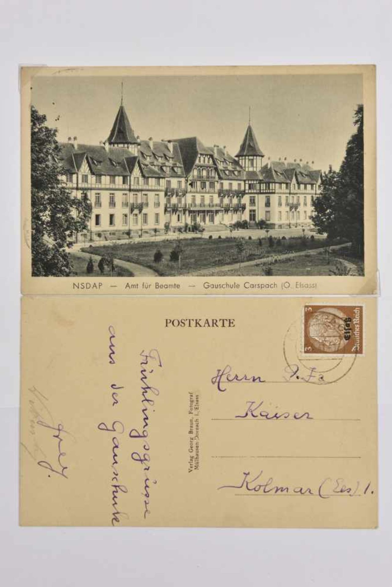 Les Gauschule ou les écoles d'éducation politque en Alsace. Ensemble de 10 documents comprenant, - Image 2 of 3