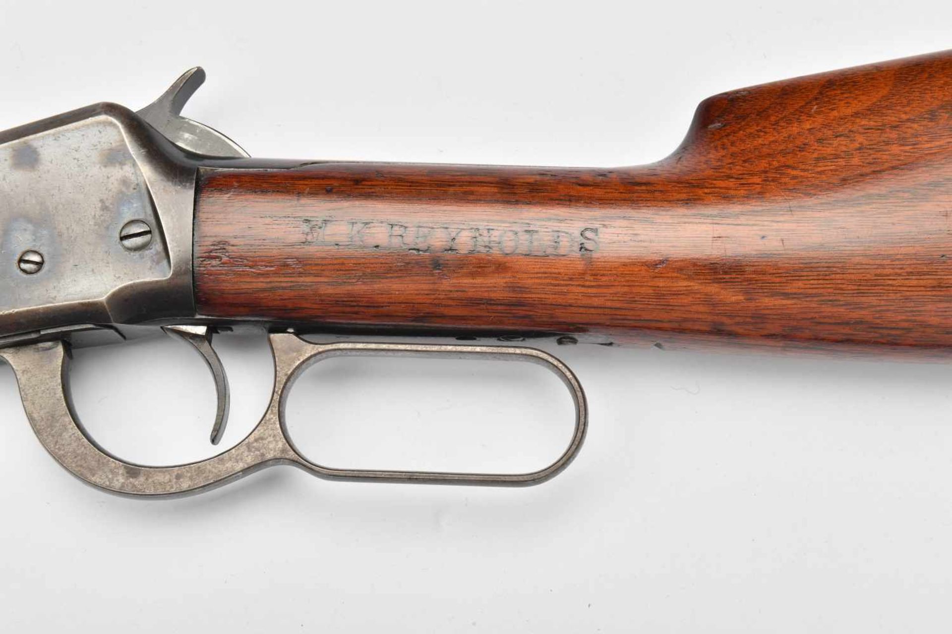 Winchester Riffle modèle 1894 . Calibre 38-55, canon rond, bronzé noir éclairci et tournant aux « - Bild 2 aus 3