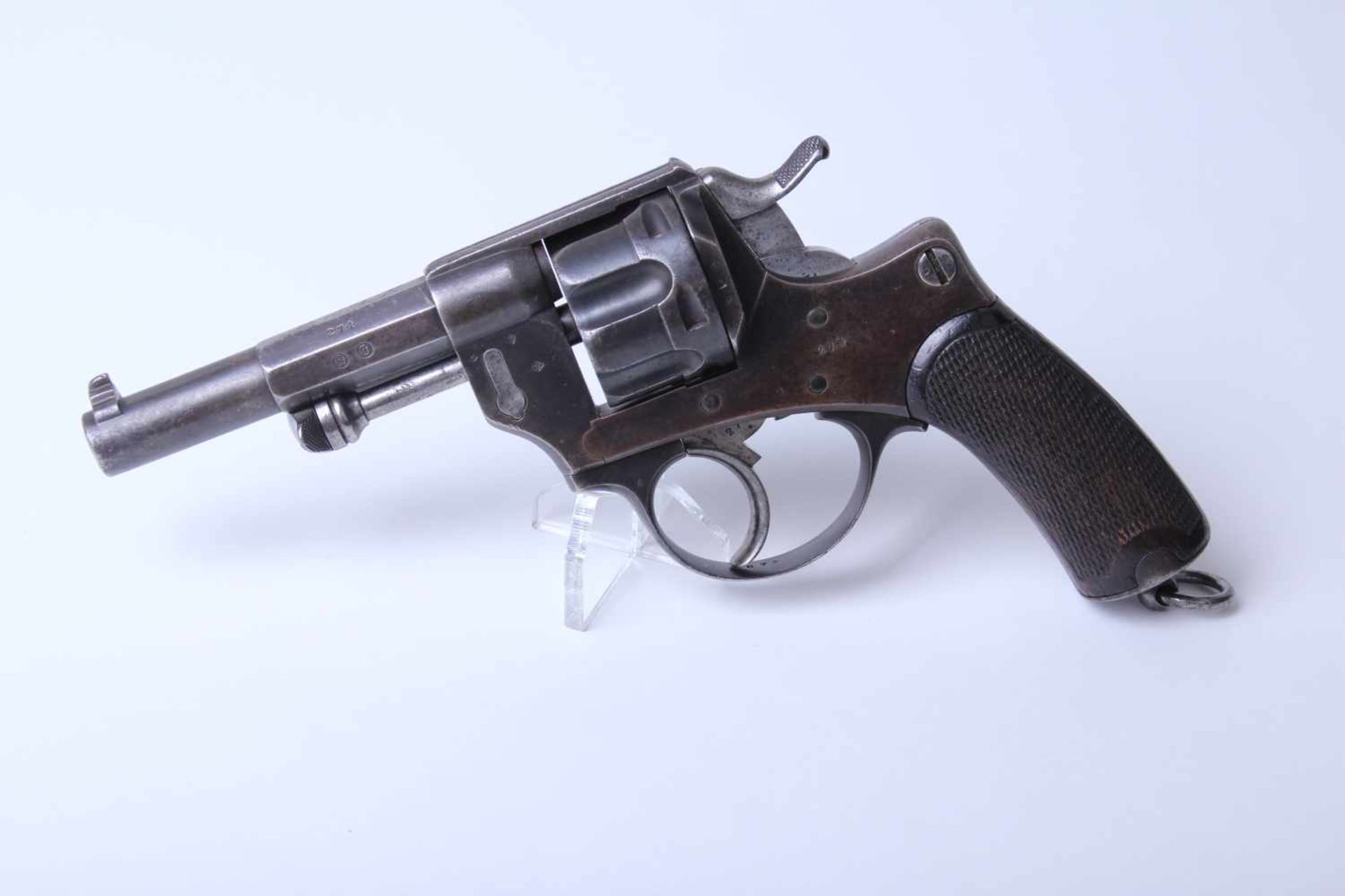 Revolver Mle 1874 dofficier de marine. N° 274. Fabrication 1878. Etat dusage, non restauré.