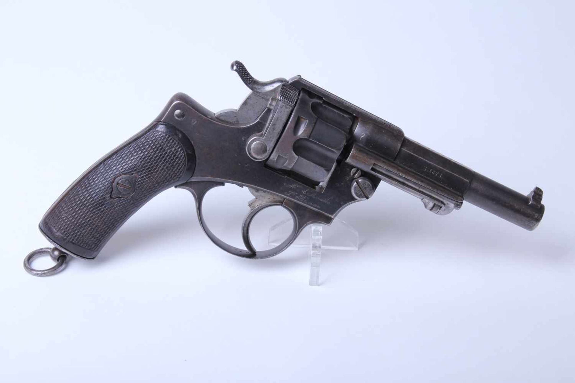 Revolver Mle 1874 dofficier de marine. N° 274. Fabrication 1878. Etat dusage, non restauré. - Bild 3 aus 4