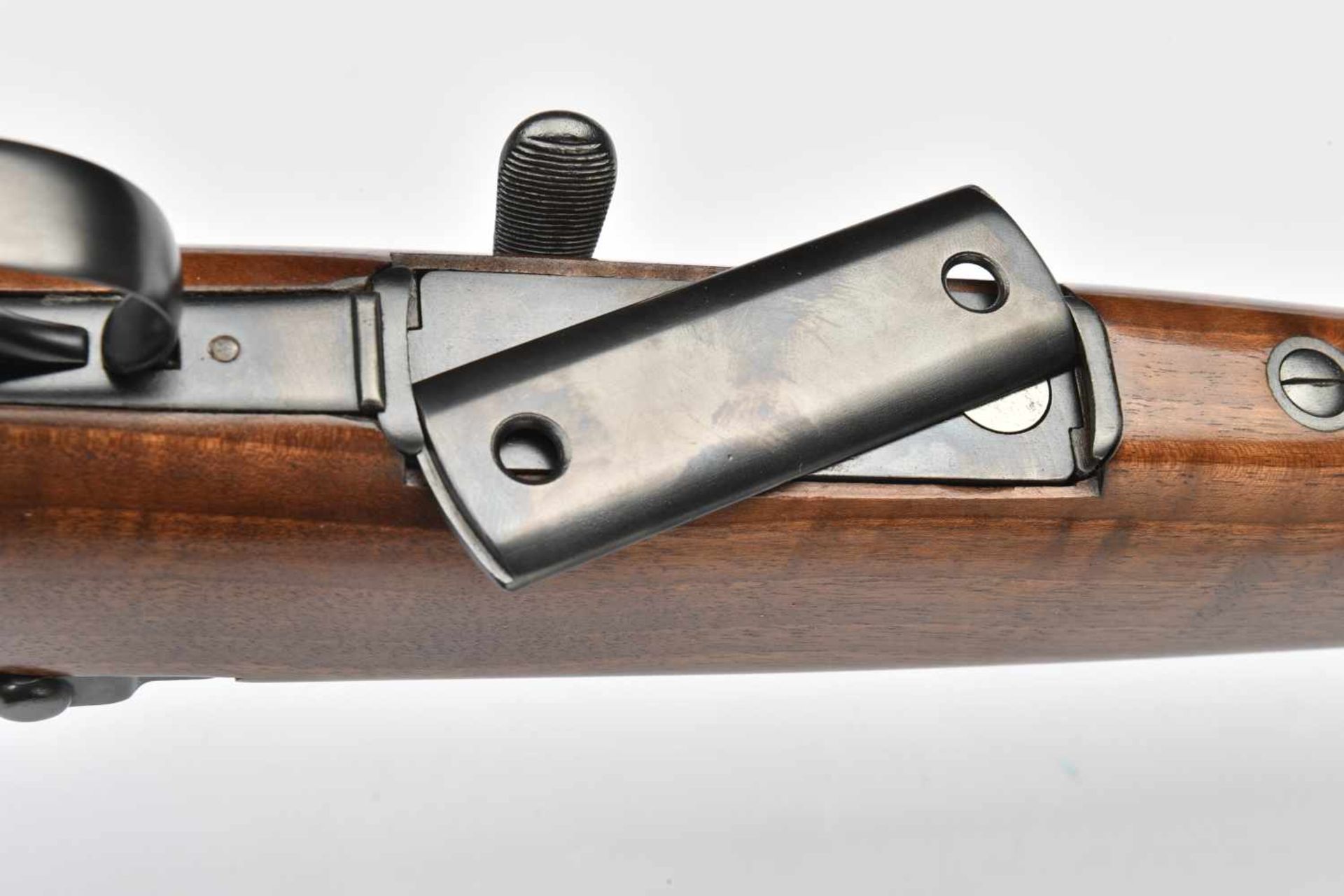 Carabine Mannlicher, modèle 1905. Calibre 956 MS, canon cylindrique bronzé noir satiné, bois Stutzen - Bild 4 aus 4