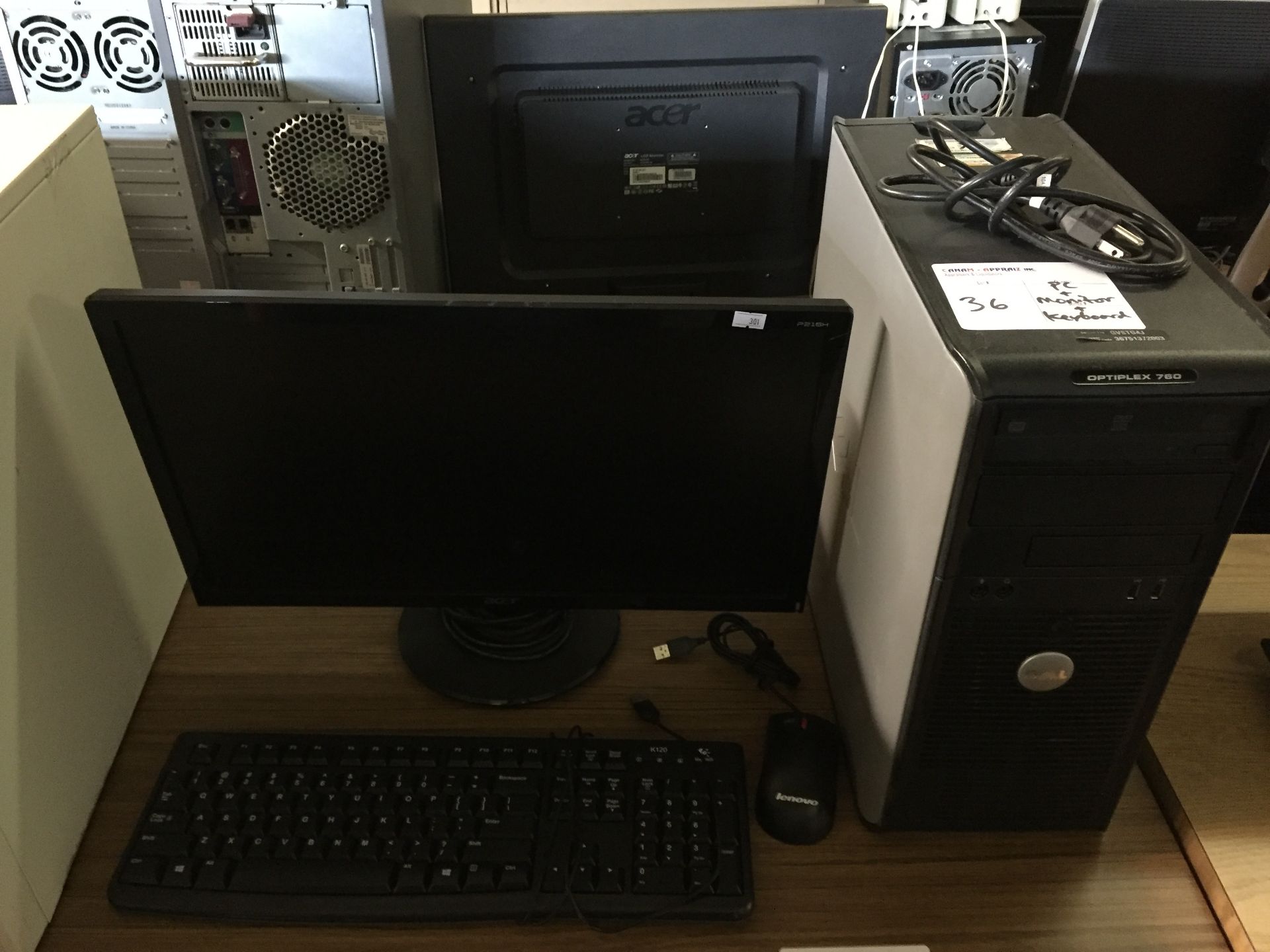 PC, MONITOR, KEYBOARD, MOUSE - 1PC, PC DELL OPTIFLEX 760 - 1PC, ACER MONITOR P216H 21.5" - 1PC