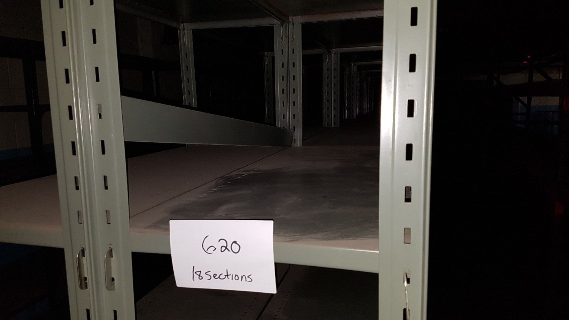 METAL SHELVING - 18 SECTIONS