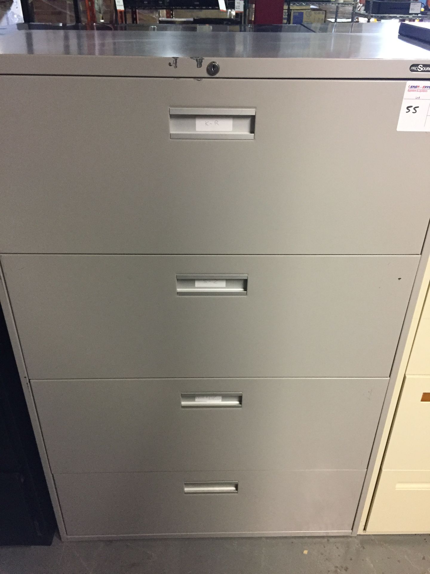 4 DRAWER WIDE FILING CABINET GREY - 1PC