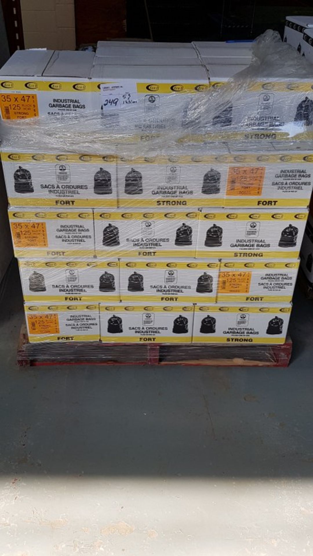 ECO II INDUSTRIAL GARBAGE BAGS (STRONG) 35X47 - 53 BOXES x 125/BOX