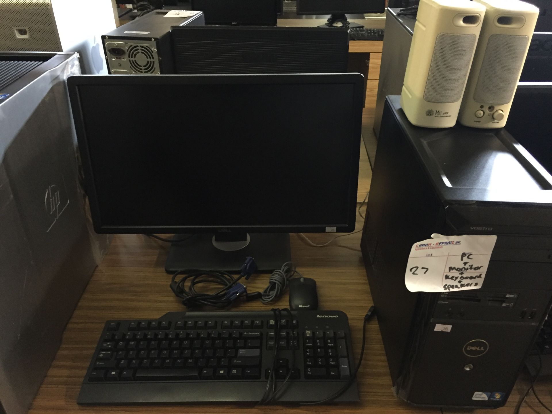 PC, MONITOR, KEYBOARD, MOUSE AND SPEAKERS - 1PC, DELL PCVOSCO DO7M - 1PC
