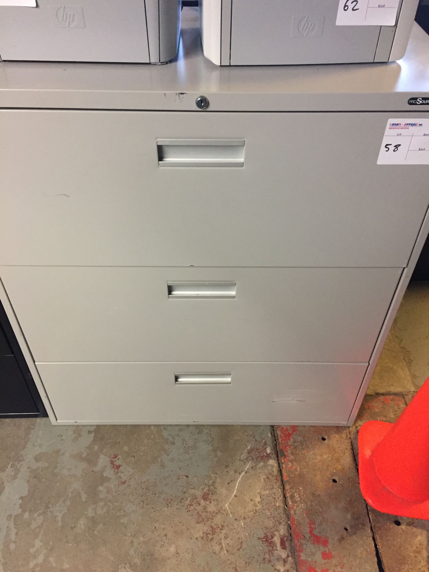 3 DRAWER WIDE FILING CABINET GREY - 1PC