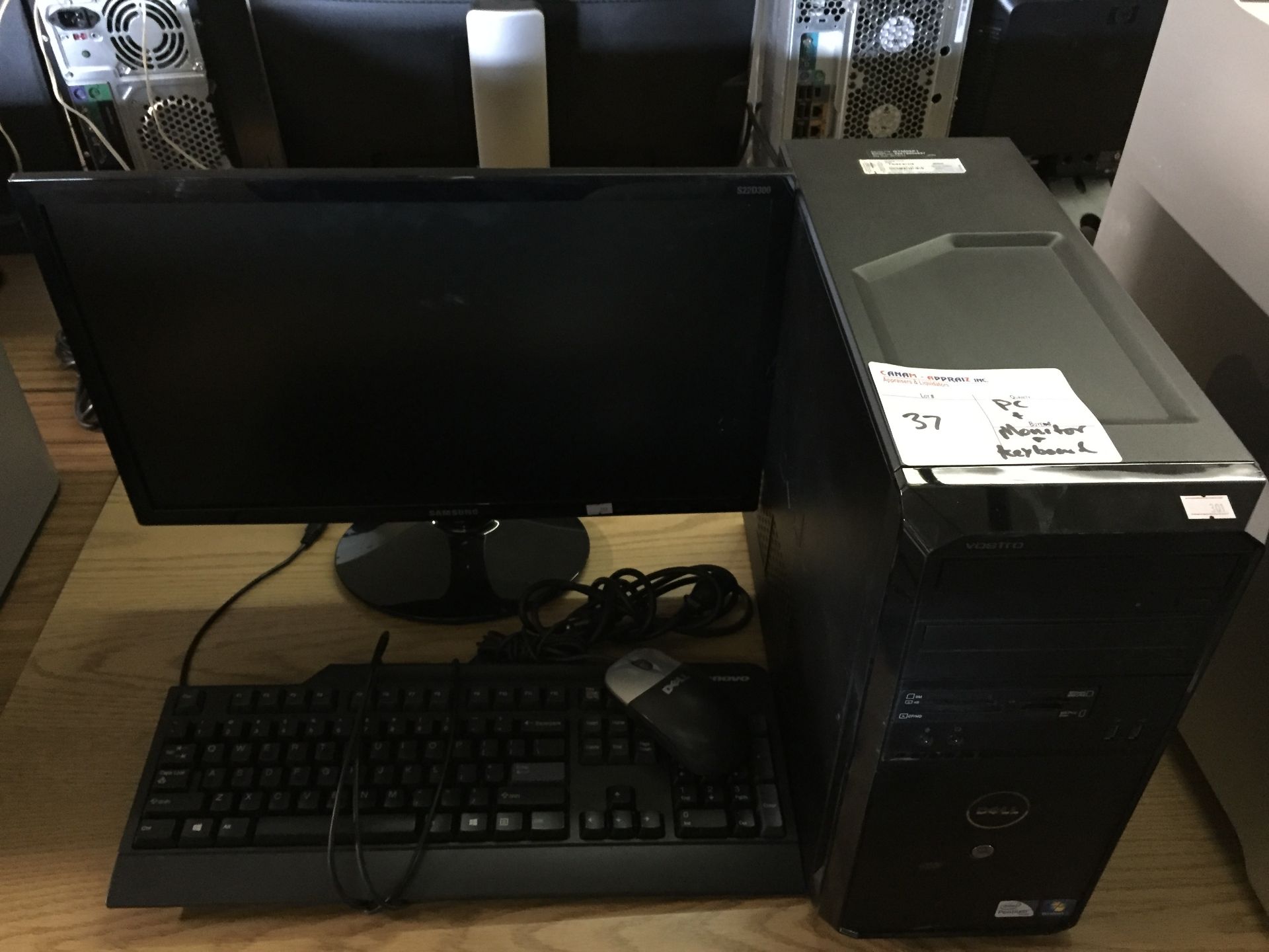 PC, MONITOR, KEYBOARD, MOUSE - 1PC, DELL VOSTRO PC DO7M PENTIUM - 1PC, SAMSUNG MONITOR S22D300 22" -