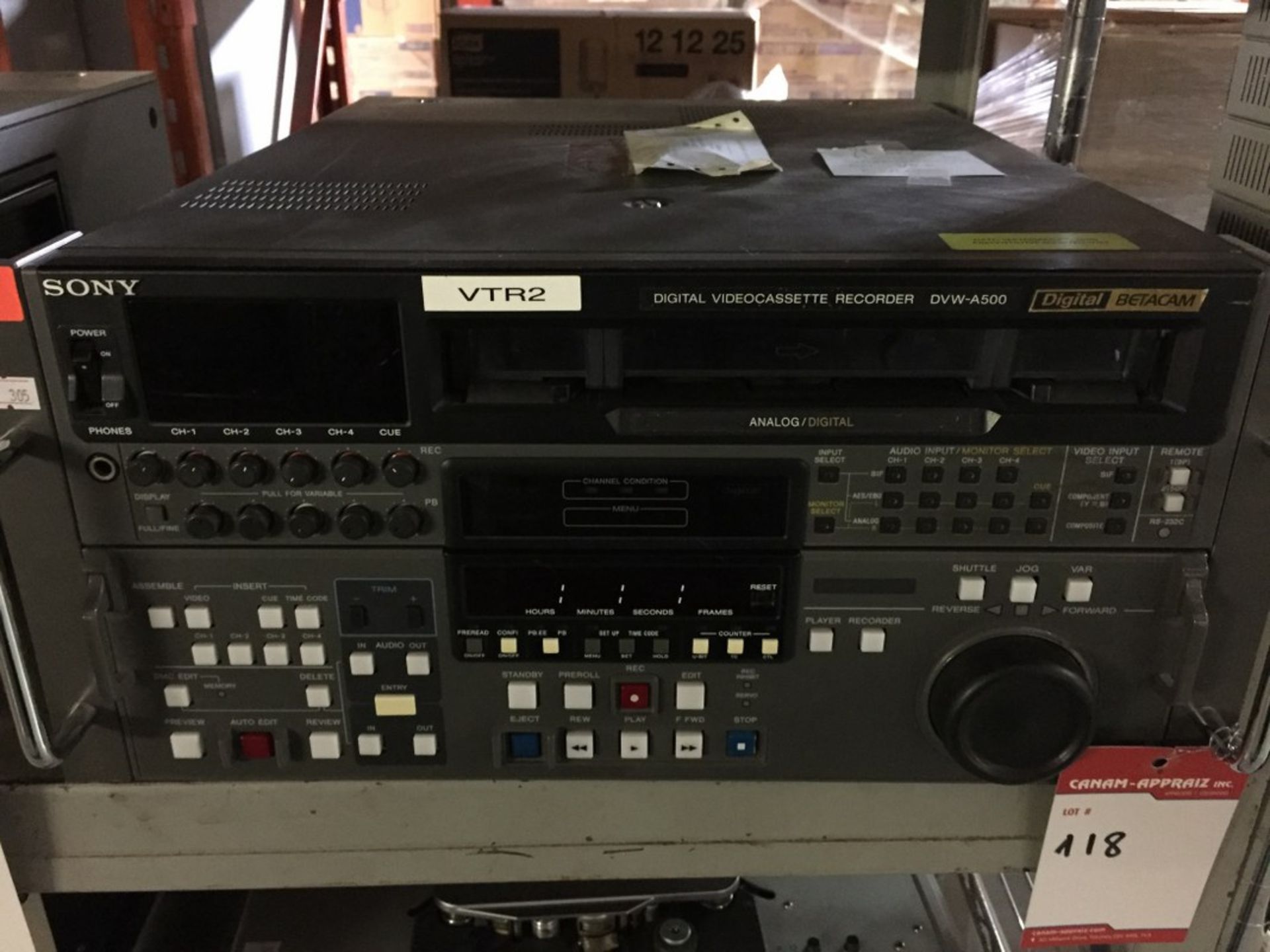 SONY DIGITAL VIDEOCASSETTE RECORDER DVW-A500 DIGITAL BETACAM