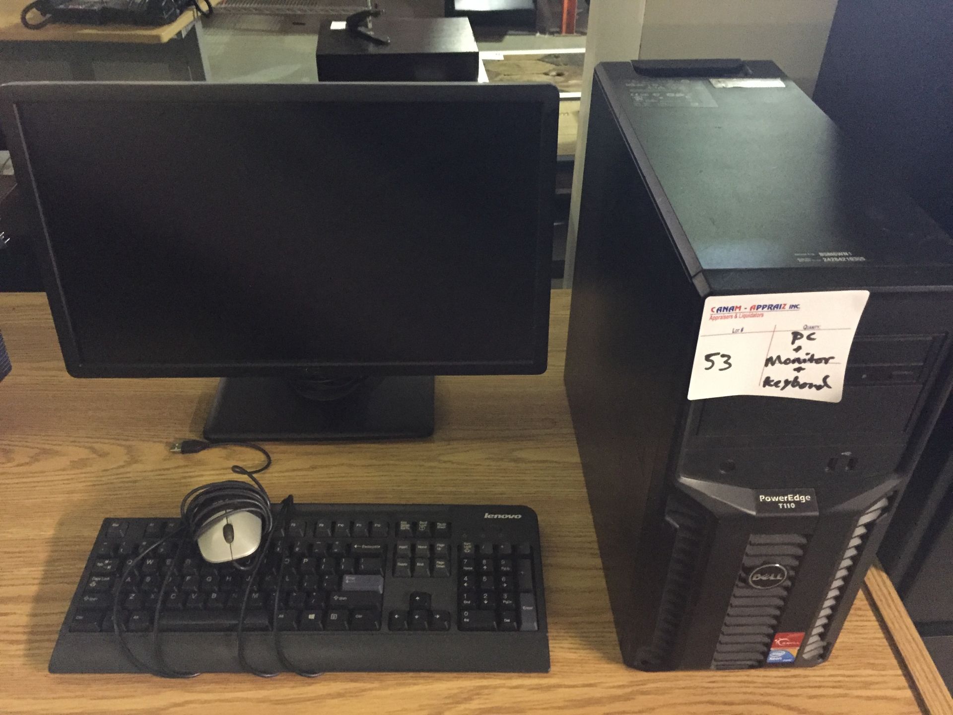 PC, MONITOR, KEYBOARD, MOUSE - 1PC, DELL POWEREDGE PC T110 XEON - 1PC, DELL MONITOR OPVKYP 24" -