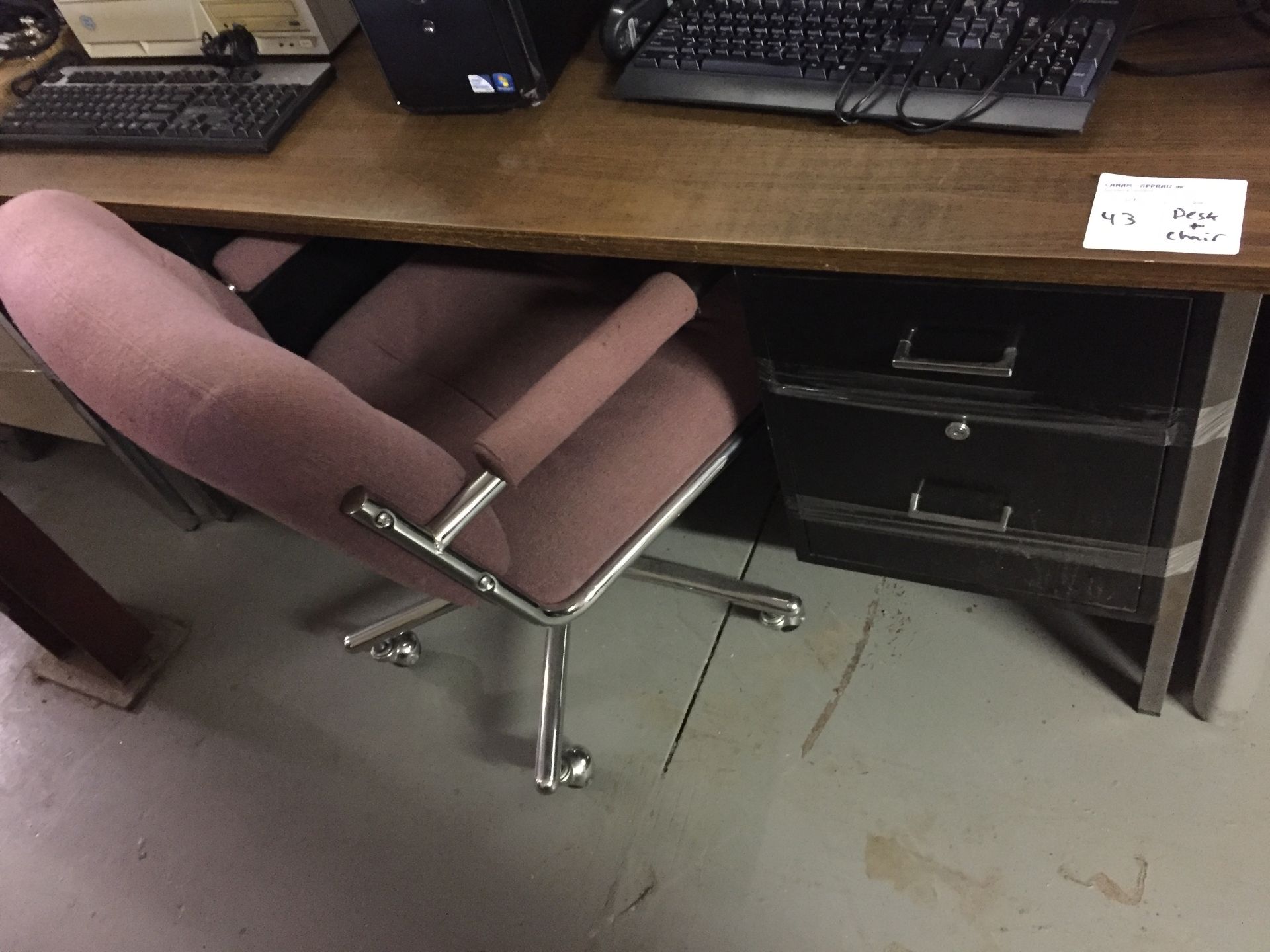 DESK AND ROLLING CHAIR - 1PC