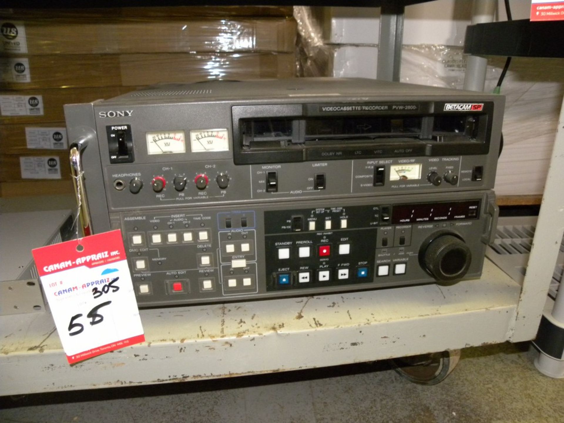 SONY BETACAMSP VIDEOCASSETTE RECORDER - MODEL# PVW-2800