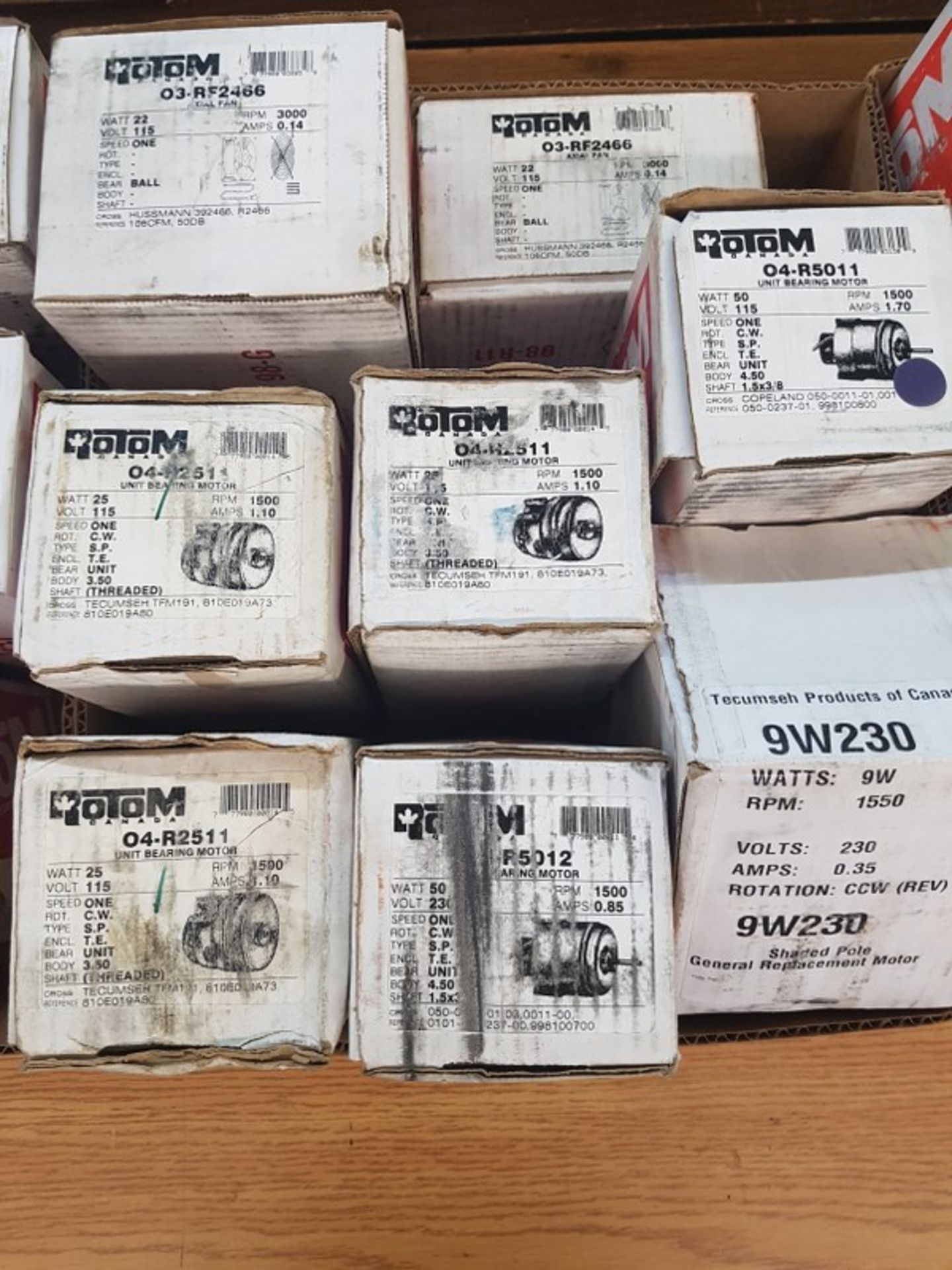 ROTOM Motors: 03-RF2466 x 2pcs, 04-RF2511 x 4, 04RF2512 x 1, Tecumseh: 9W230 x 1 - Image 2 of 2