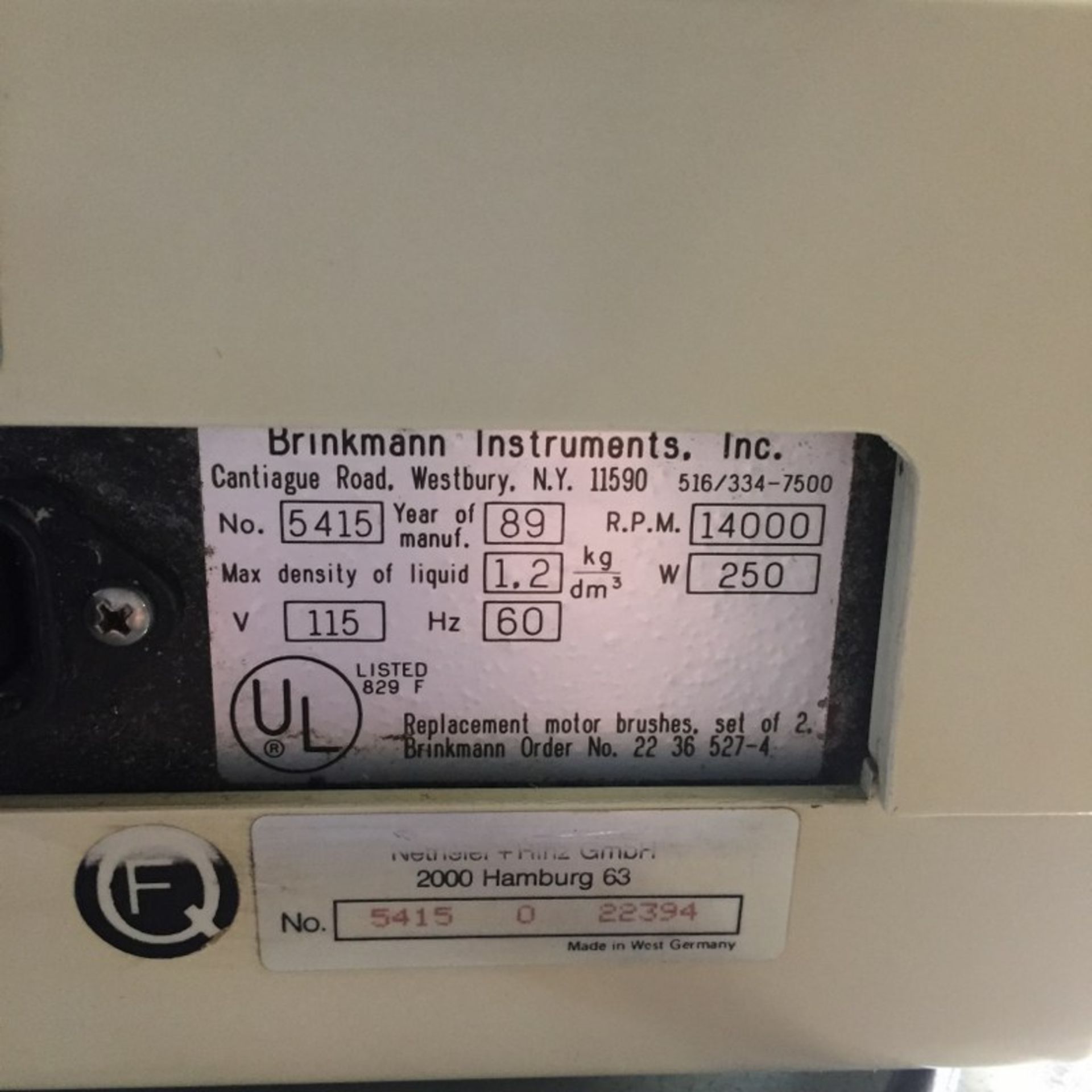 BRINKMANN INSTUMENTS INC. - Eppendorf Centrifuge 5415C - Image 2 of 2