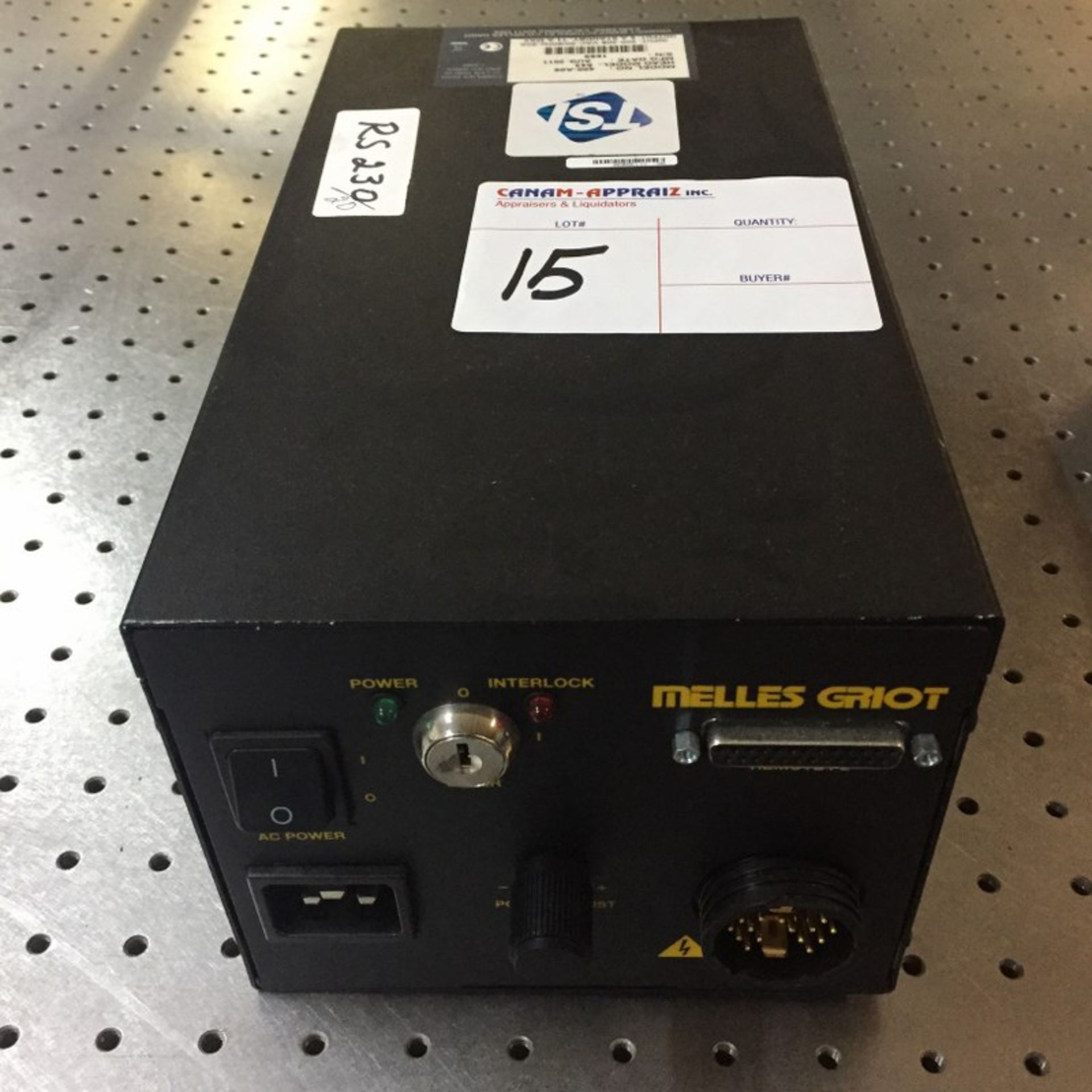 TSI- Melles Griot Power Supply. Model # 400-a06. Head Model # 543