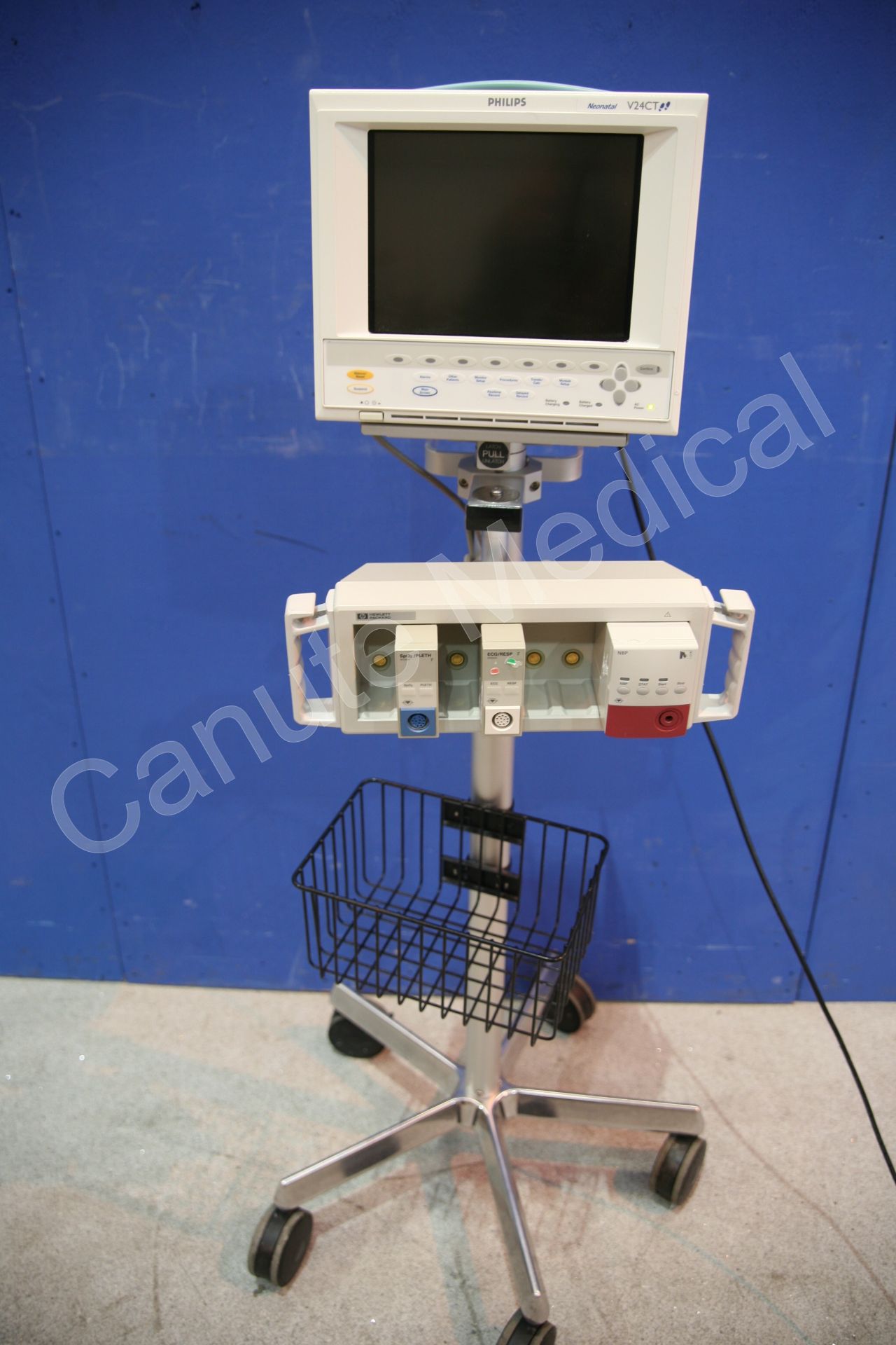 Philips Neonatal V24CT Patient-Monitor with HP Module Rack & Module (NBP-ECG-And SPO2)