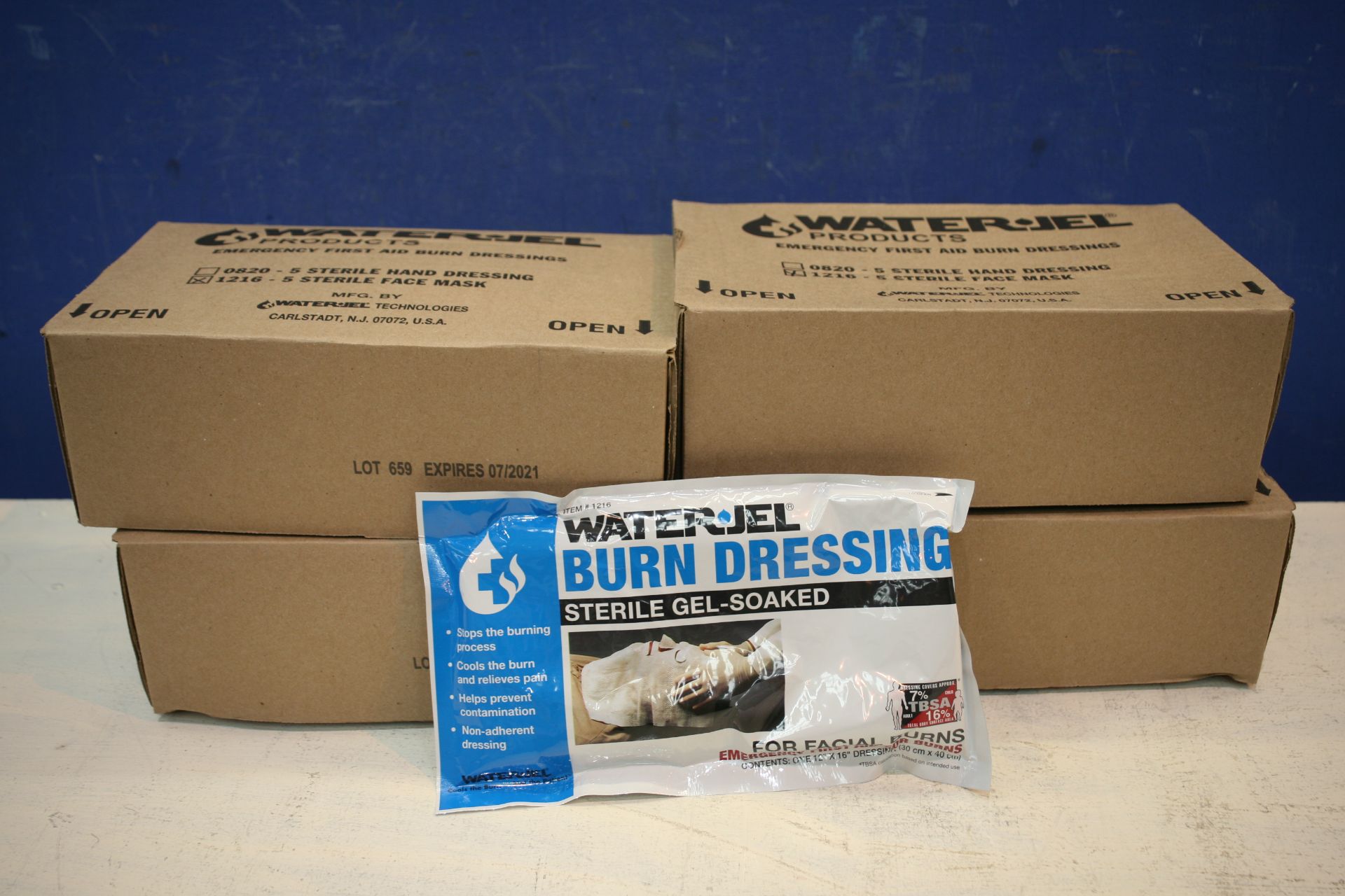 4x Box Of Waterjel Products Emergency First Aid Burn Dressing