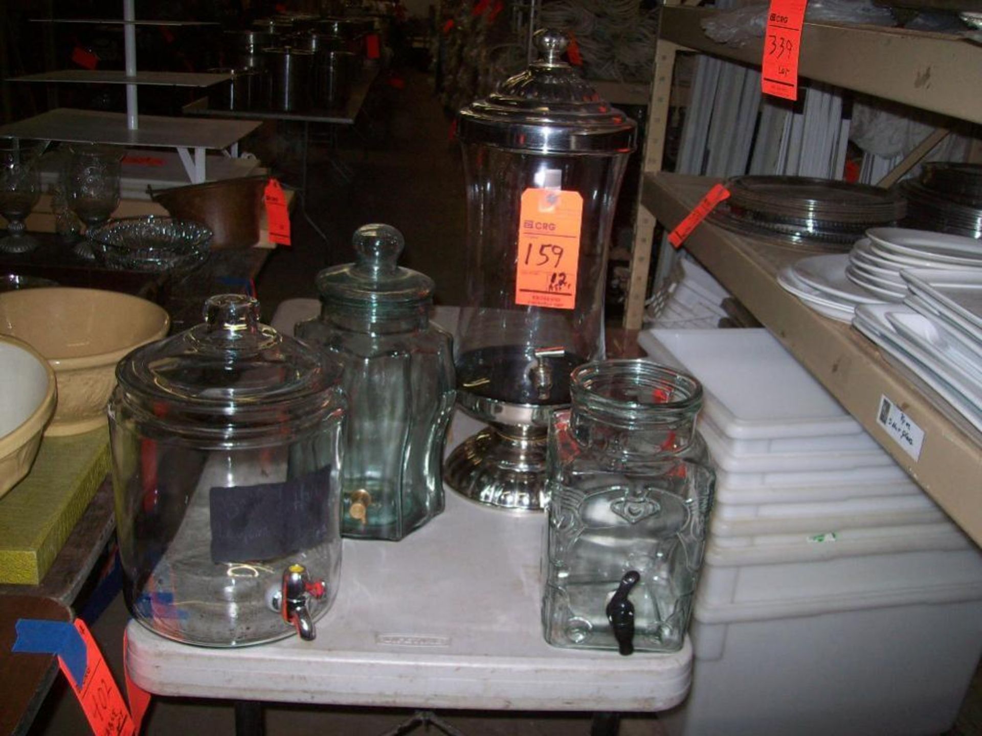 Assorted glass beverage dispensers