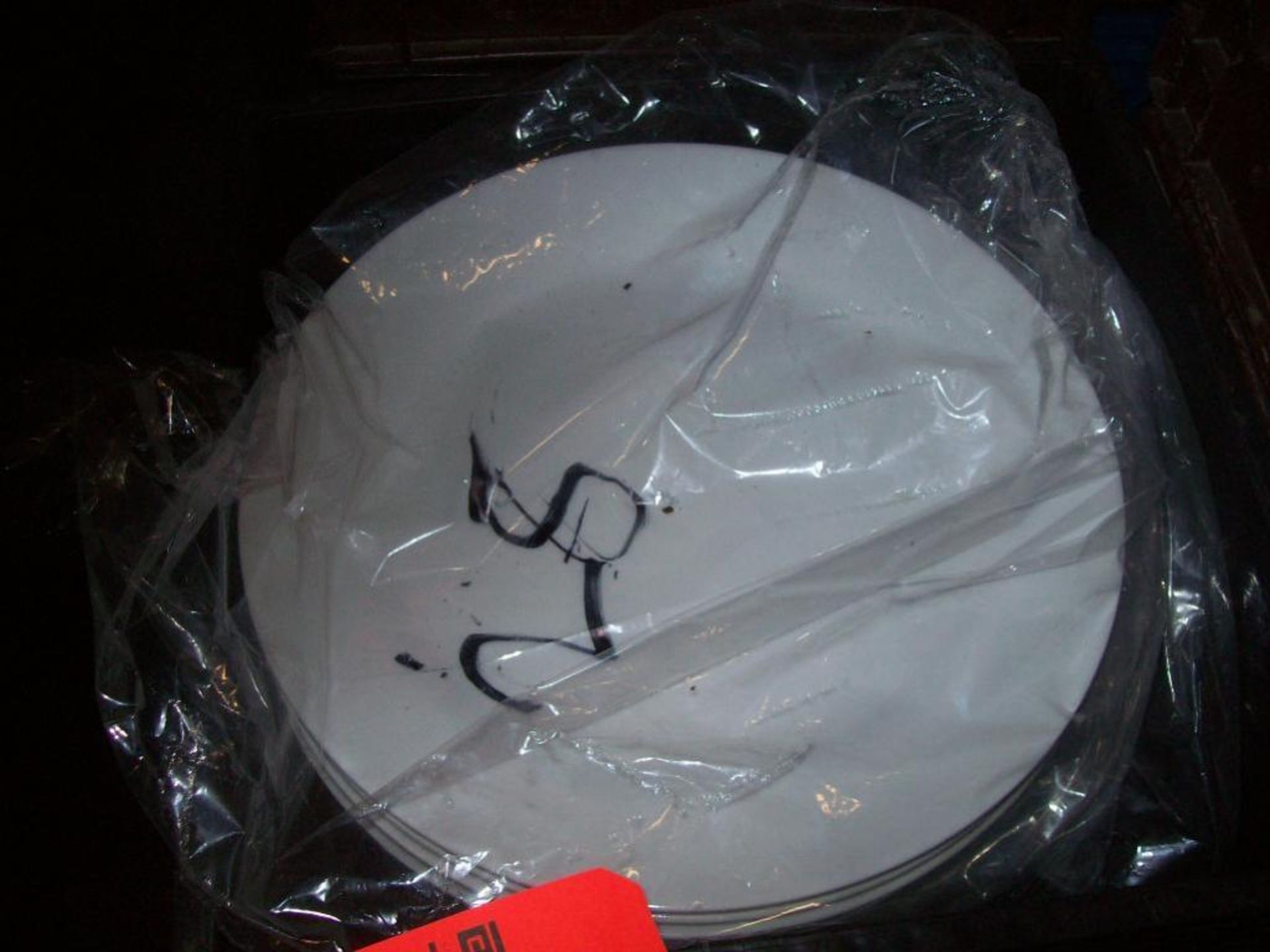 10.5" white china dinner plates-(3) milk crates - subject to entirety bid
