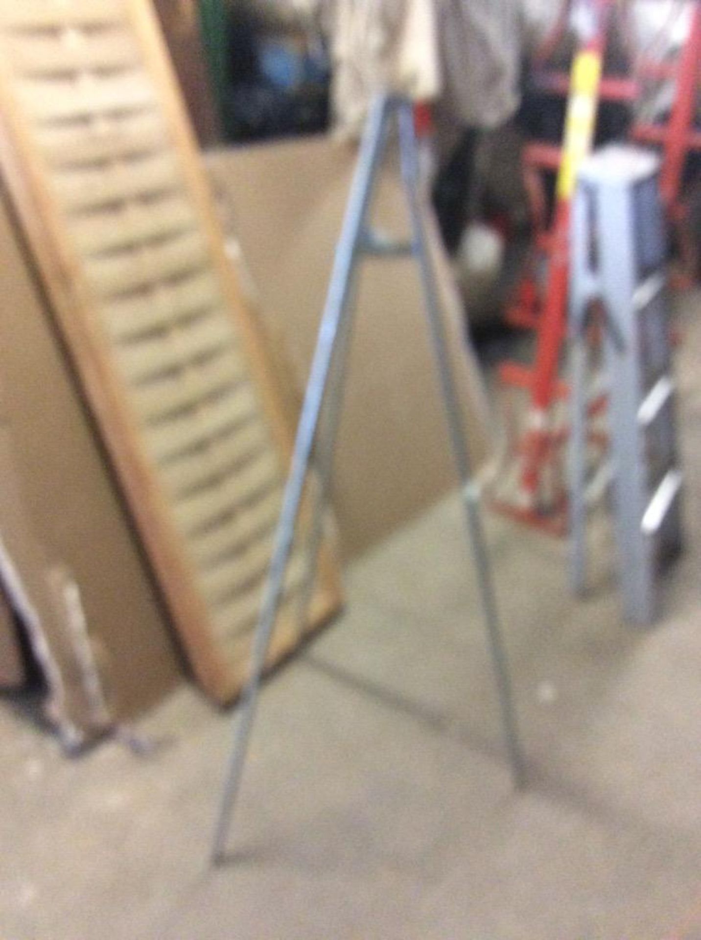 Assorted wood and metal easels