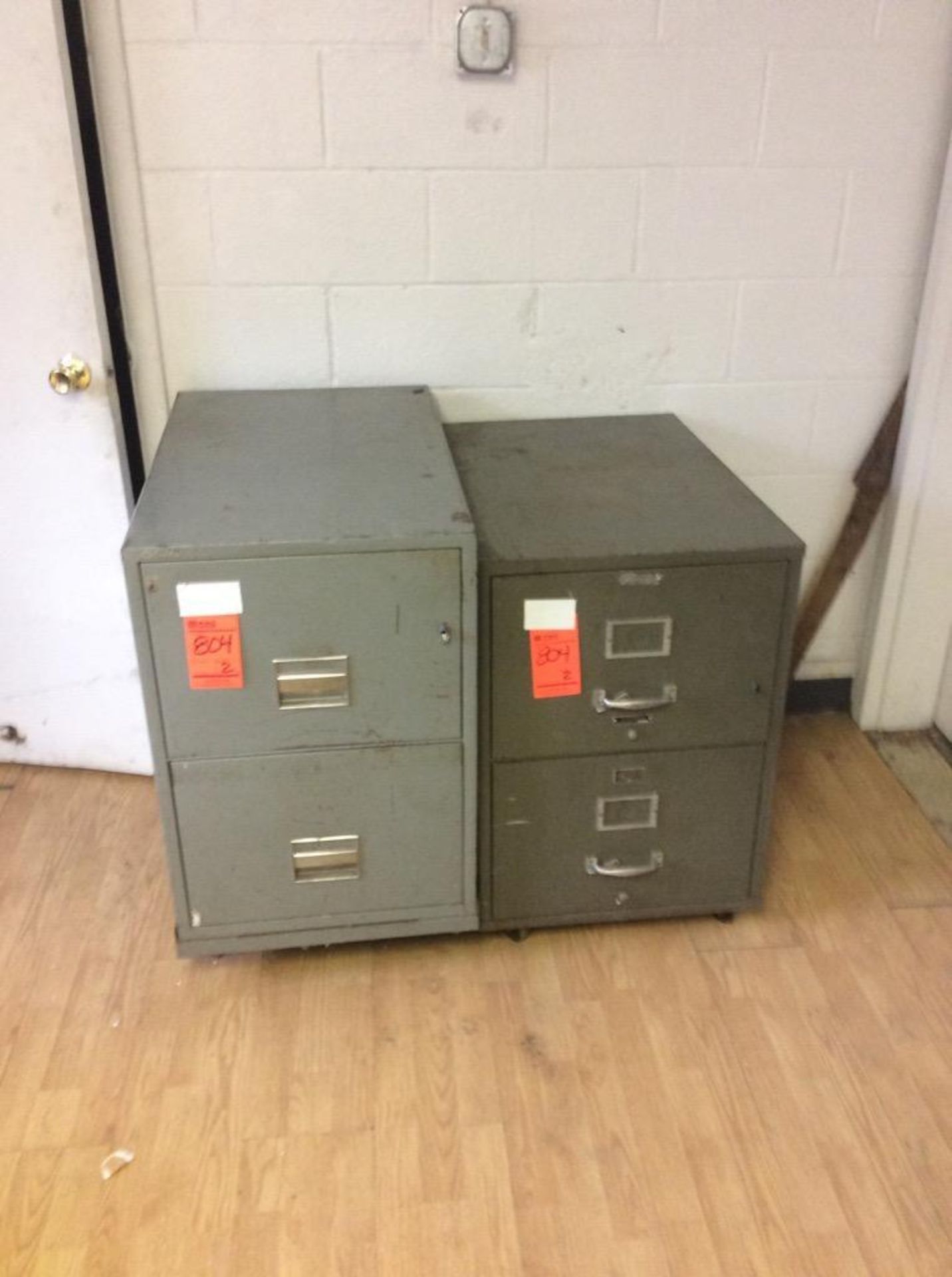 Lot of (2) Schwab & Victor fireproof legal size filing cabinets, 2 drawers each