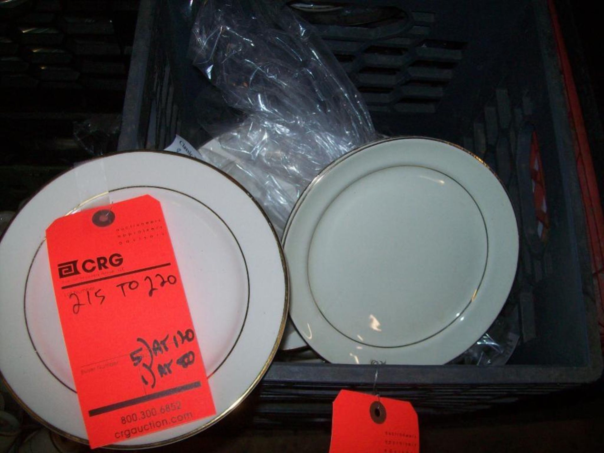 Ivory & gold 7.25" fruit plates-(2) milk crates - subject to entirety bid