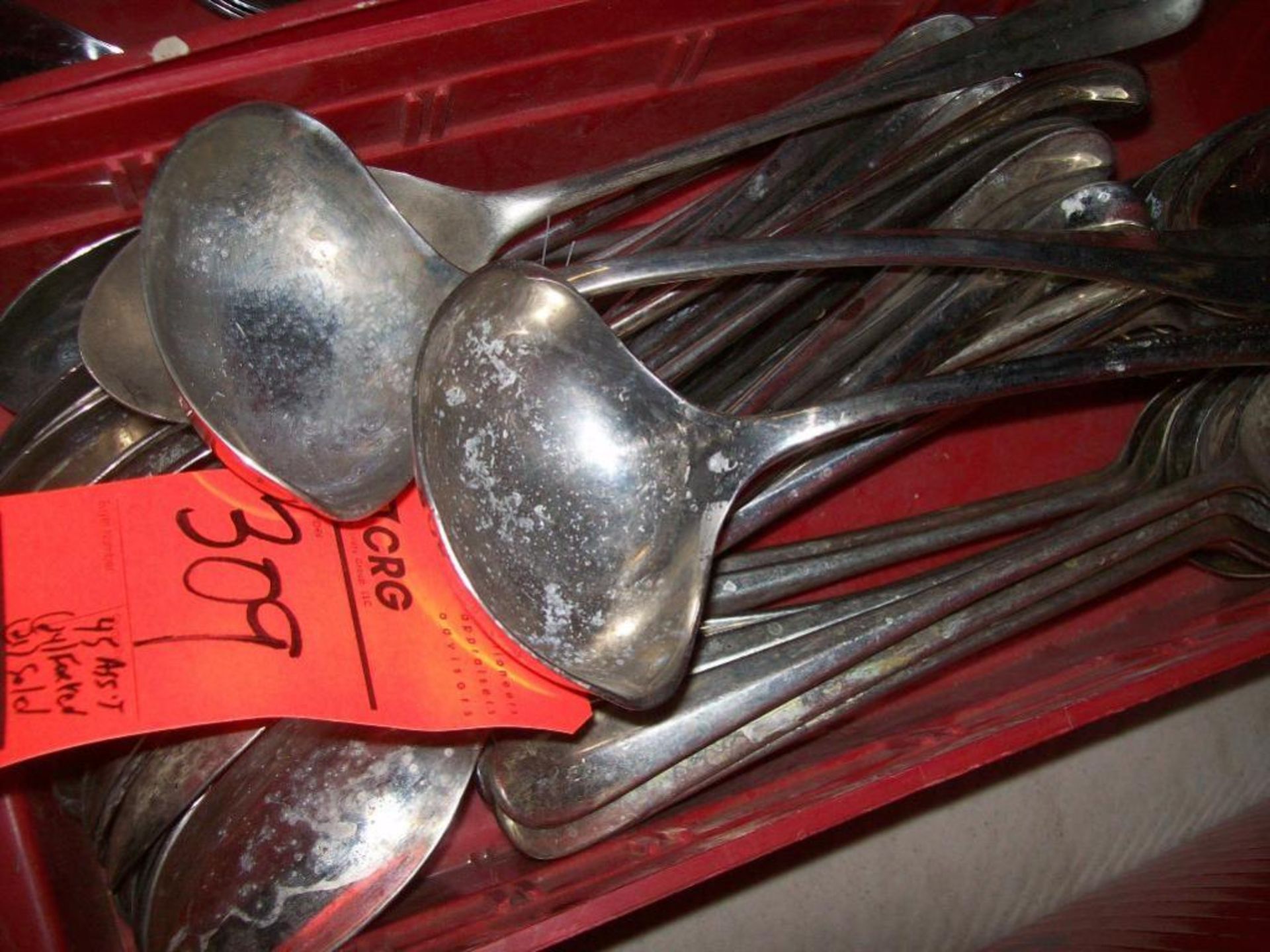 12.75" serving forks & spoons, (24) forks & (21) spoons - Image 2 of 2