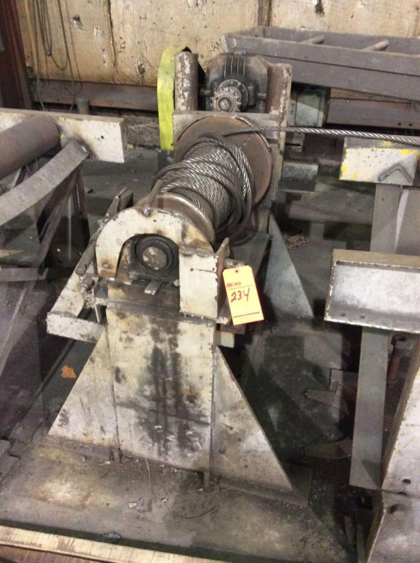 Custom winch (located between wheelabrator and girder welder)