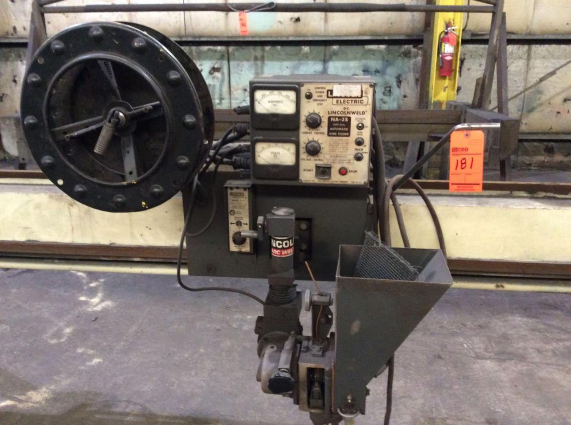 15' traveling head seam welder with Lincolnweld NA-3S wire feed and welding supply