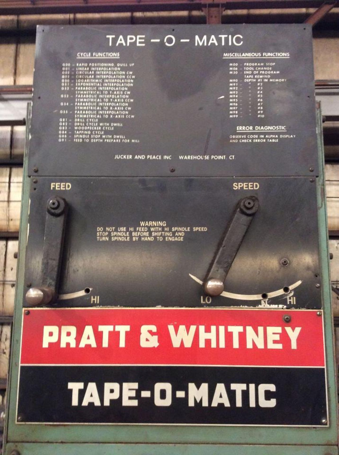 Pratt & Whitney Tape-O-Matic Triax 2640 CNC vertical milling machine - Image 2 of 4
