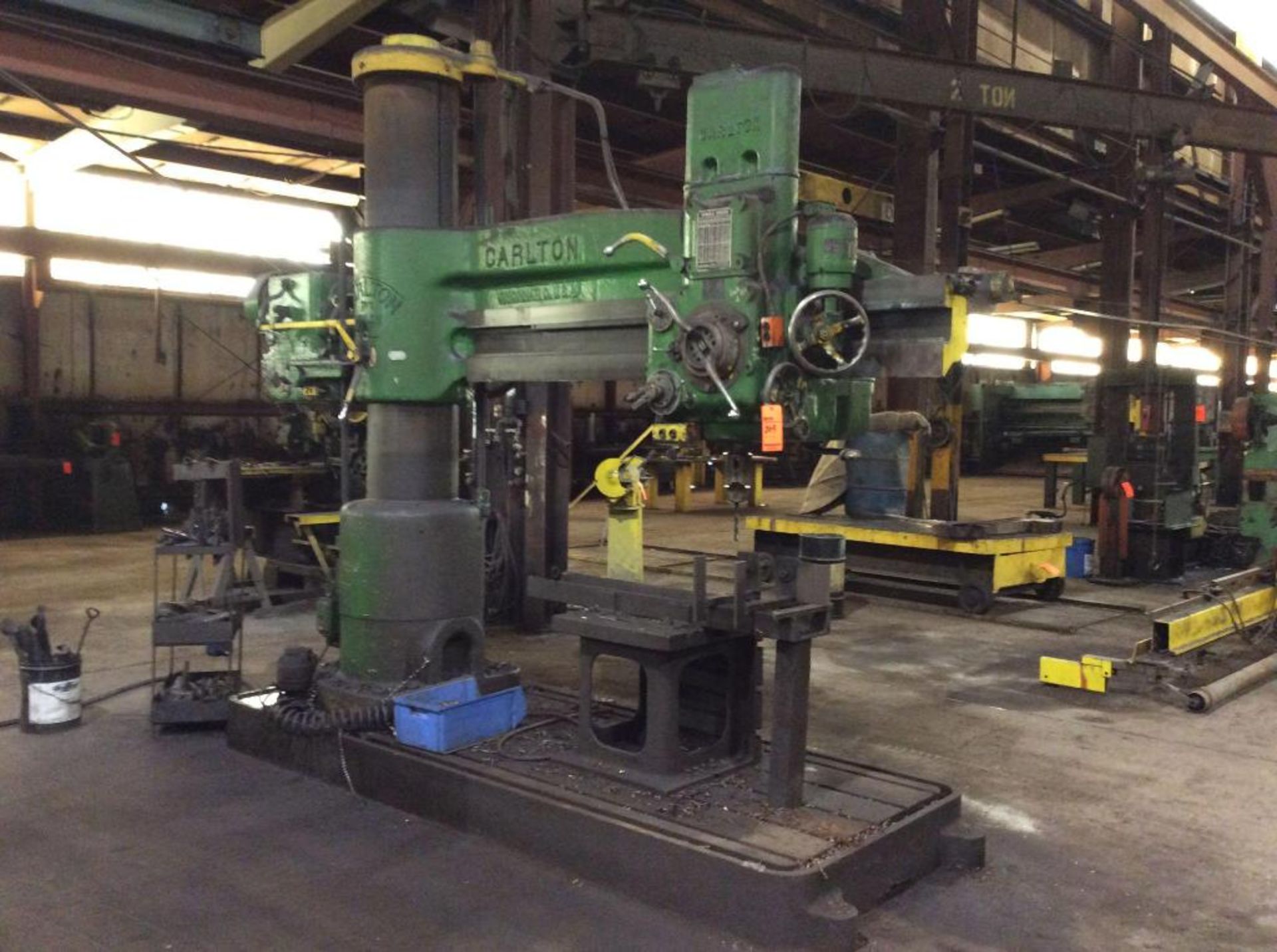 Carlton 17" column X 7 ' radial arm drill, 15 - 1500 RPM spindle speeds