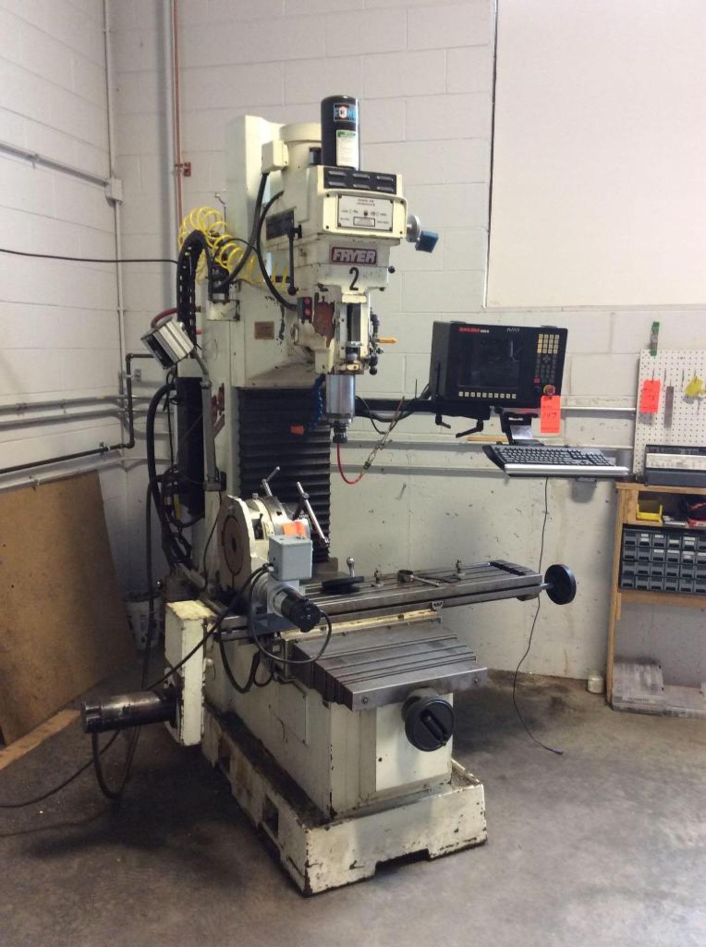 Fryer CNC vertical milling machine, mn MB-11, sn 11066, Anilam 3000M 4-axis controls, 500-4200 rpm, - Image 2 of 5