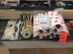 Lot of orbital sander accessories including Clean sanding filter bags and asst disc pads