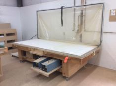 4' x 10' portable vacuum table with (2) Vacu Press pumps