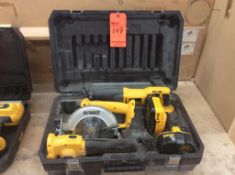 Dewalt 3pc battery operated cordless tool set 18 volt battery and charger, sawzall, circular saw, an