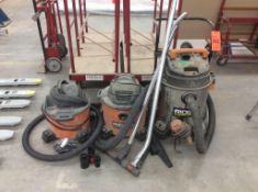 Lot of (3) asst wet/dry Ridgid shop vacs