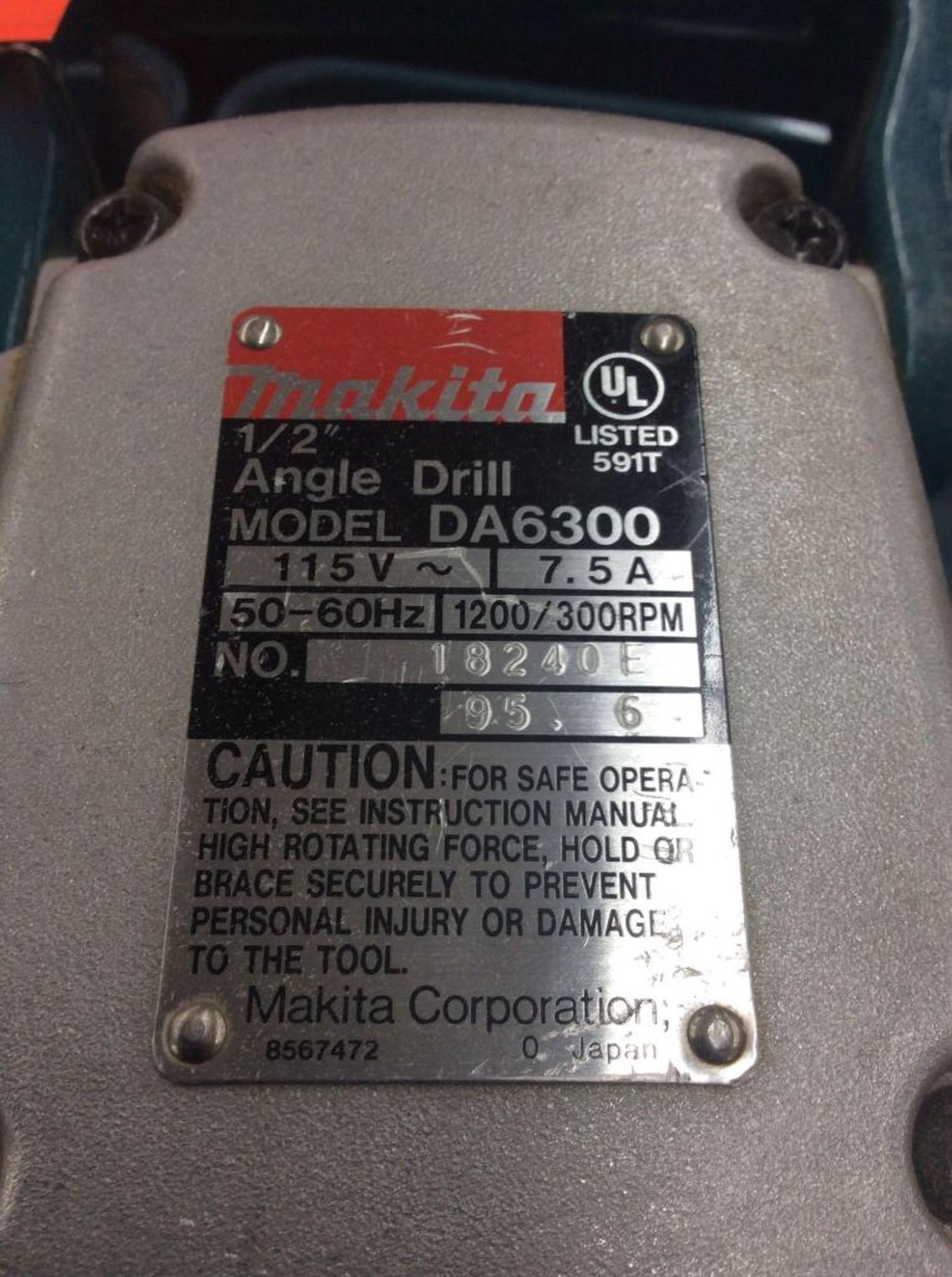 Makita 1/2" heavy duty right angle drill, mn DA6300, with case - Image 2 of 2