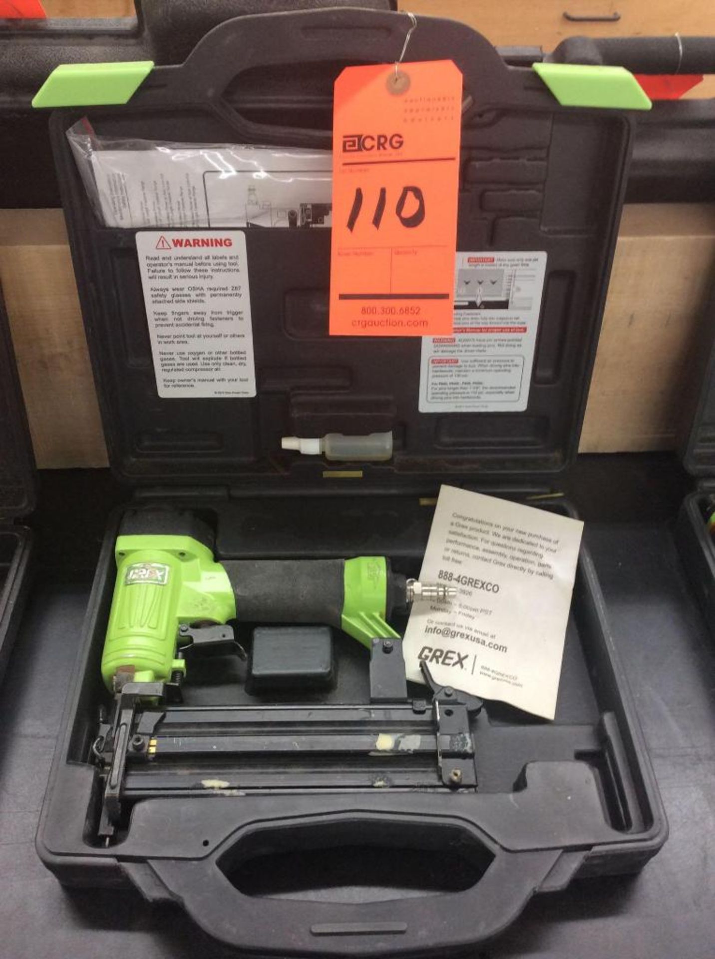 Grex pneumatic 23 gauge 2" headless pinner mn P650L, with case