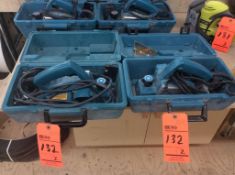 Lot of (2) Ryobi electric power planers, 15000 rpm, mn N1900B with cases