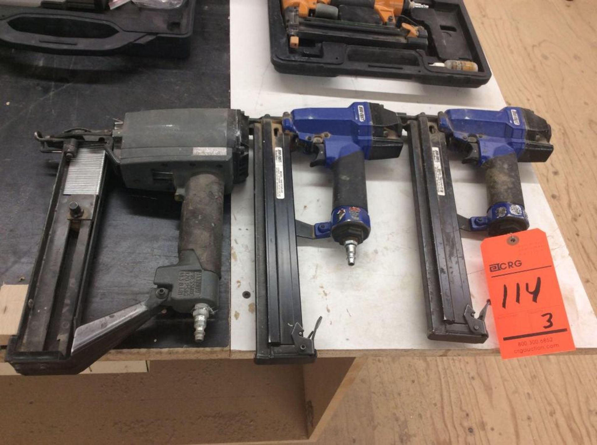 Lot of (3) asst pneumatic staplers including (2) Duo-fast staplers mn 1848 SURE SHOT (1) Senco stapl