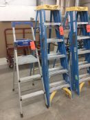 Lot f 3 asst ladders including (2) Werner 6' fiberglass step ladders (1) Cosco 3' painters ladder