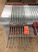 Lot of (9) Bessey 40" x 3 3/4" bar clamps